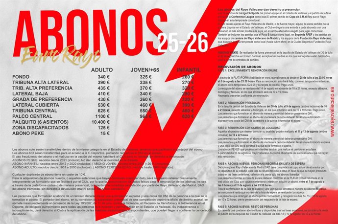 Imagen de la campaña de abonados anunciada por el Rayo Vallecano este lunes.
