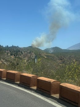 Evacuados de forma preventiva vecinos de Valle de Arriba, en Santiago del Teide (Tenerife), por el conato en el Tanque