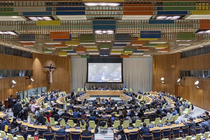 Archivo - Arquivo - Imagem de arquivo do Conselho de Tutela da ONU, onde está ocorrendo a conferência da ONU sobre a solução de dois Estados.
