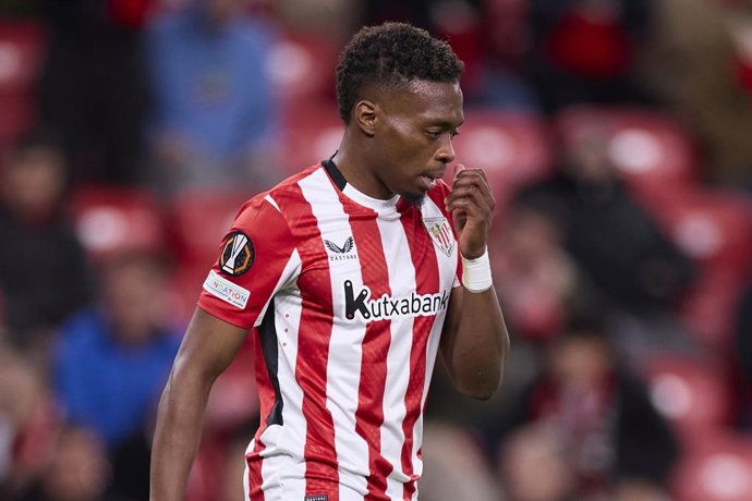 Archivo - Alvaro Djalo of Athletic Club reacts during the Europa League match between Athletic Club and and FC Viktoria Plzen at San Mames on January 30, 2025, in Bilbao, Spain.