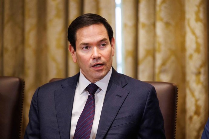 July 8, 2025, Washington, District Of Columbia, USA: United States Secretary of State Marco Rubio participates in a Cabinet Meeting in the Cabinet Room of the White House in Washington, DC, US, on Tuesday, July 8, 2025