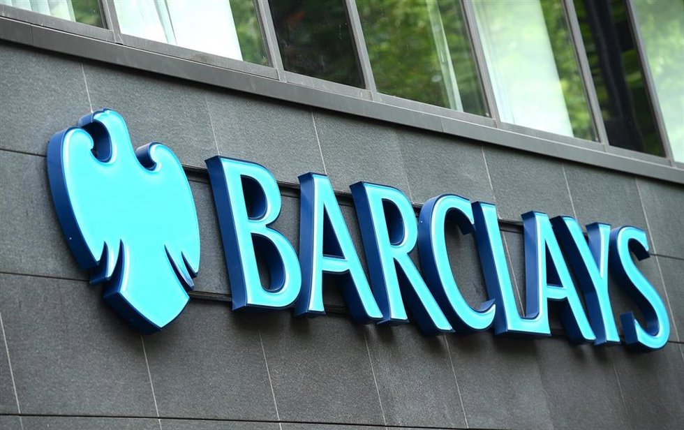 16 July 2025, United Kingdom, London: Undated file photo of sign for Barclays Bank in London. The financial watchdog has fined banking giant Barclays 42 million over its "poor handling" of financial crime risks. The Financial Conduct Authority said fin