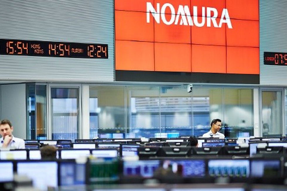 Archivo - Logo de la firma de inversiones japonesa Nomura.