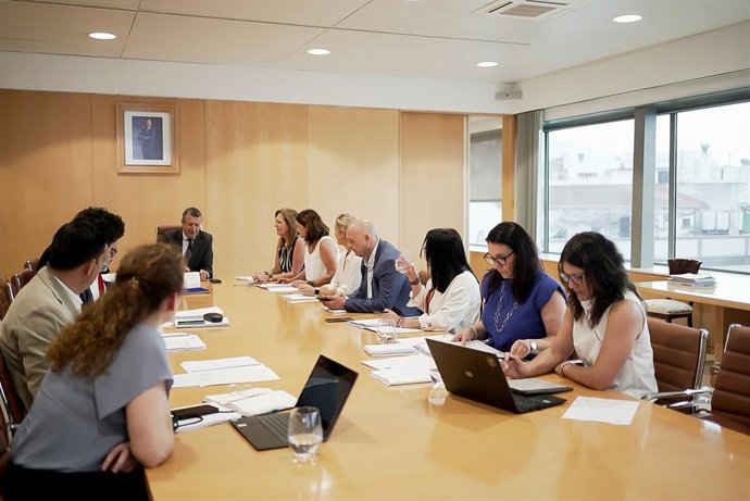 Reunión en la Diputación de Sevilla, presidida por Javier Fernández, presidente del organismo.