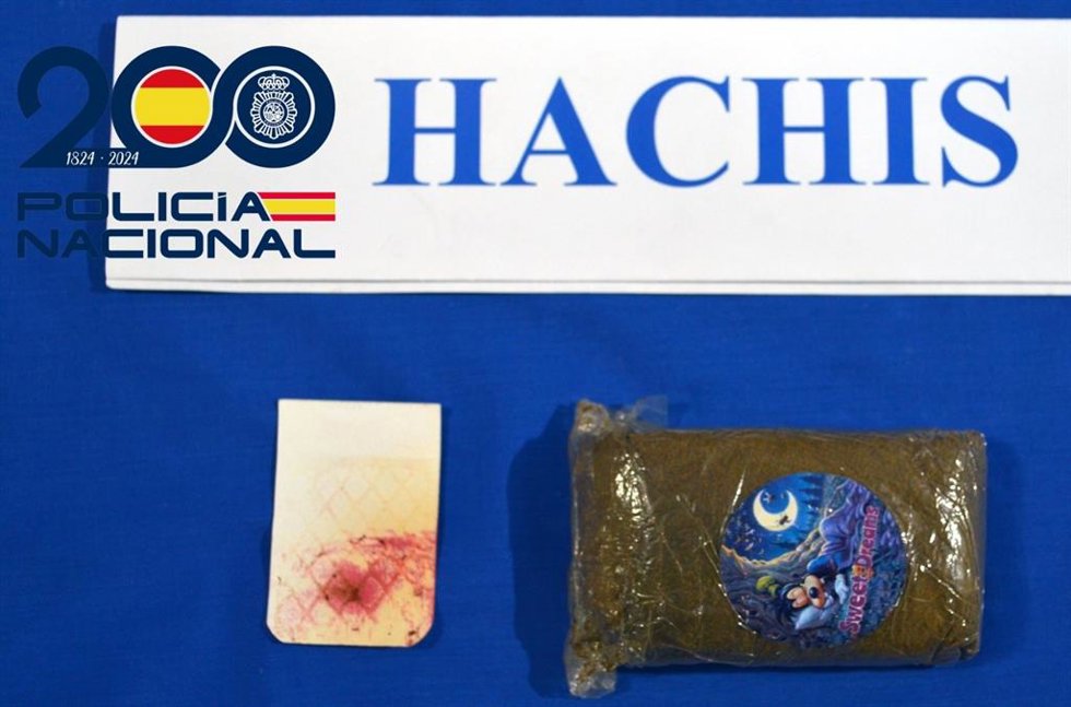 Hachís incautado al hombre detenido en Salamanca.