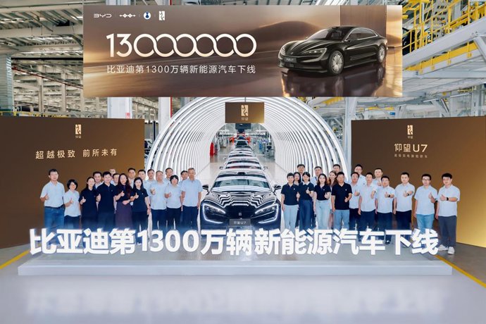 BYD supera los 13 millones de vehículos enchufables producidos