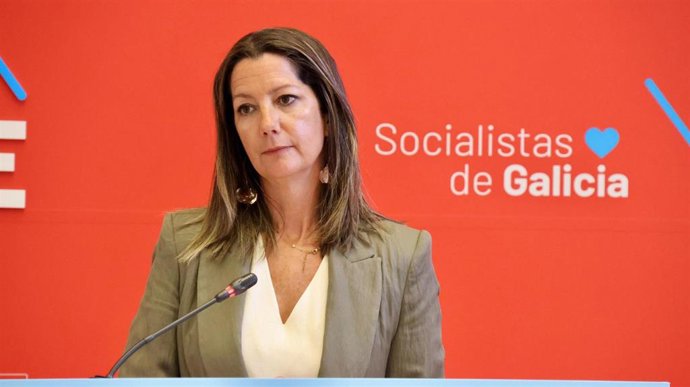 La viceportavoz parlamentaria del PSdeG y secretaria de Organización, Lara Méndez, en rueda de prensa
