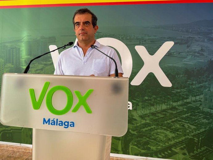 El presidente de Vox en Málaga y diputado del Parlamento de Andalucía, Antonio Sevilla.