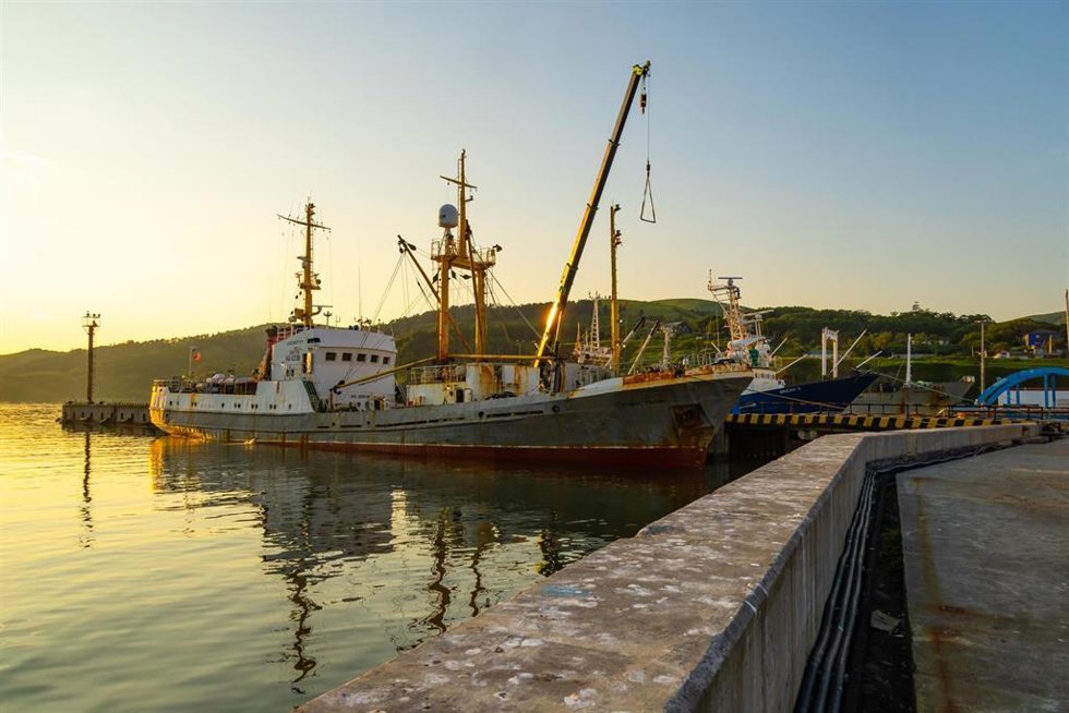 Buque pesquero ruso, imagen de archivo.