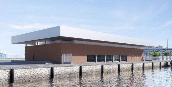 Recreación de la nueva lonja pesquera que construirá Autoridad Portuaria en el puerto de Algeciras.