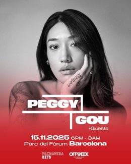 Cartel de la jornada electrónica con Peggy Gou en Barcelona