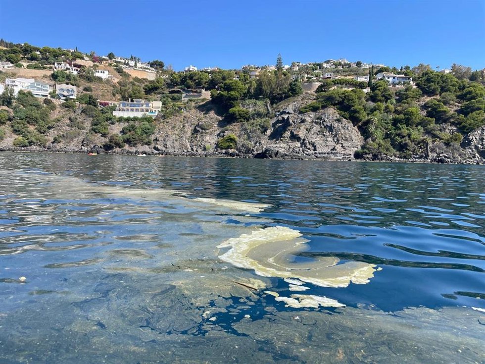 Mancha de suciedad en el agua.