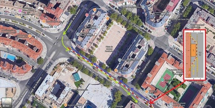 Obras en el barrio vallisoletano de Parquesol.