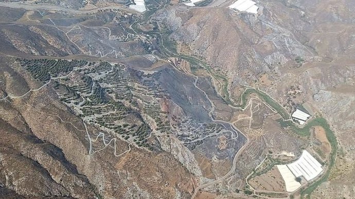 Vista aérea del paraje Río Grande, en Berja (Almería).