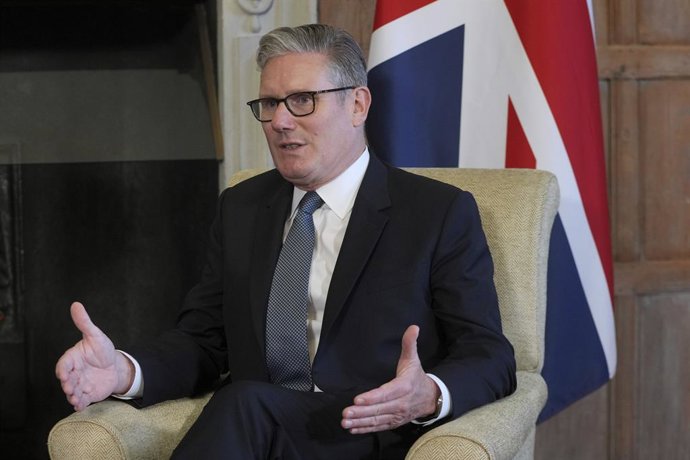 24 July 2025, United Kingdom, Buckinghamshire: British Prime Minister Keir Starmer speaks during a meeting with Indian Prime Minister Narendra Modi at Chequers, the UK Prime Minister's country residence near Aylesbury. Photo: Kin Cheung/PA Wire/dpa