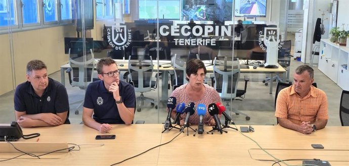 Rueda de prensa del Incendio El Tanque, en Tenerife
