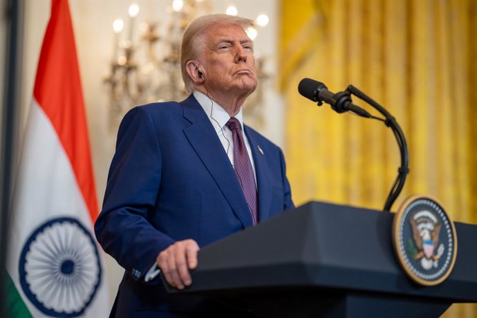 Archivo - February 13, 2025, Washington, District of Columbia, USA: President Donald J. Trump hosts Prime Minister Narendra Modi of India at the White House, Thursday, February 13, 2025.