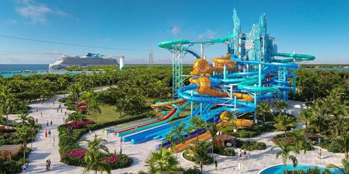 Norwegian Cruise Line estrenará en 2026 su mayor parque acuático en la isla privada de Great Stirrup Cay