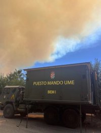 Más de 230 efectivos de la UME trabajarán este miércoles en el incendio en Las Hurdes