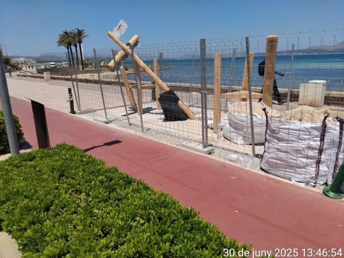 Obras en la zona de servidumbre de tránsito en Can Picafort.