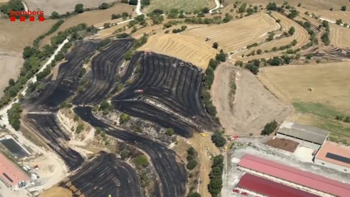 Imatge aèria de l'incendi