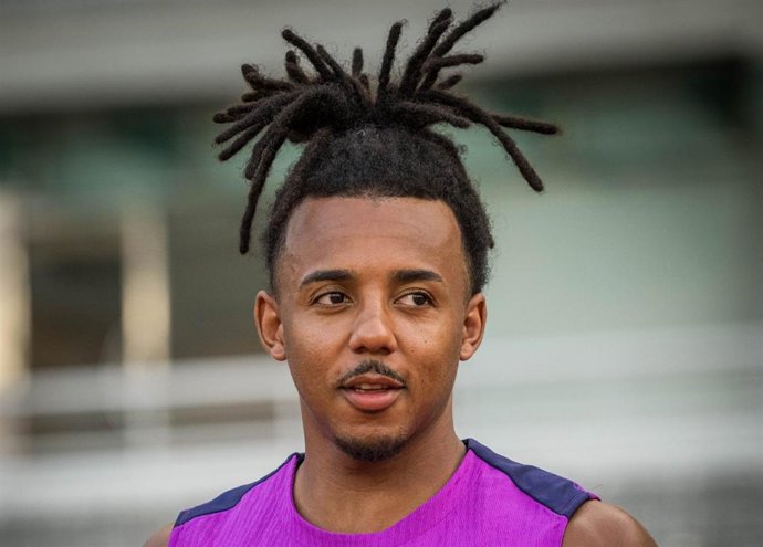 El jugador del FC Barcelona Jules Koundé en un entrenamiento en Corea del Sur, en la gira asiática del equipo