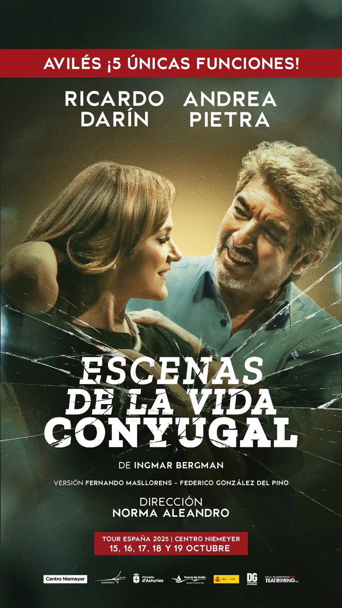  Escenas de la vida conyugal  de Ricardo Darín y Andrea Pietra agotan entradas en el Niemeyer