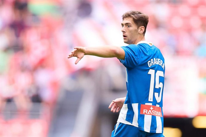 Archivo - Jose Gragera of RCD Espanyol reacts during the LaLiga EA Sports match between Athletic Club and RCD Espanyol at San Mames on October 19, 2024, in Bilbao, Spain.