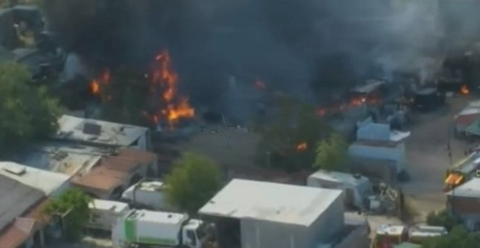 Incendio chatarra en San Fernando de Henares