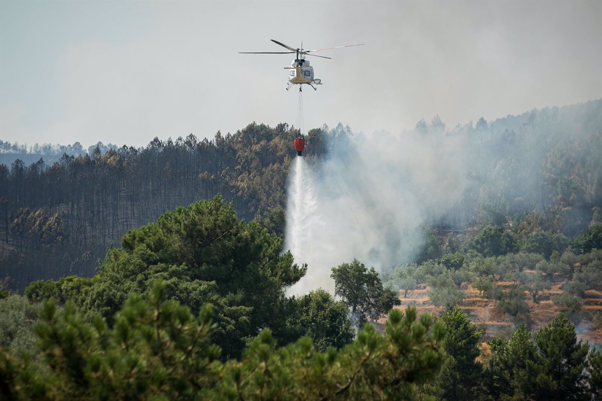 La evolución del fuego en Las Hurdes es  relativamente favorable  y detrás del mismo  está la mano del hombre 