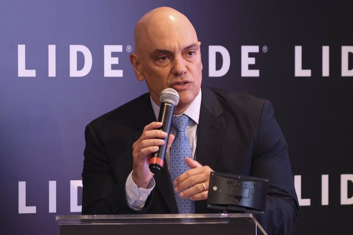 Archivo - July 22, 2024, Sao Paulo, Sao Paulo, Brasil: Sao Paulo (SP), 07/22/2024 - LIDE/SEMINARY/JUSTICE/POLICY - Alexandre de Moraes, Minister of the Federal Supreme Court (STF), participates in the seminar ''Legal security: pillar of attracting investm