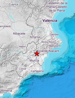 Lugar donde se ha registrado el seísmo en Algueña