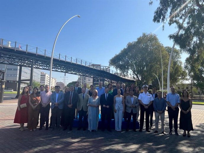 Inauguracion de la unión de los dos tramos del Muelle del Tinto.