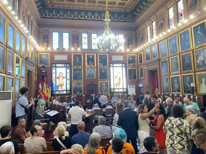 Vecinos en el pleno del Ayuntamiento de Palma de este jueves