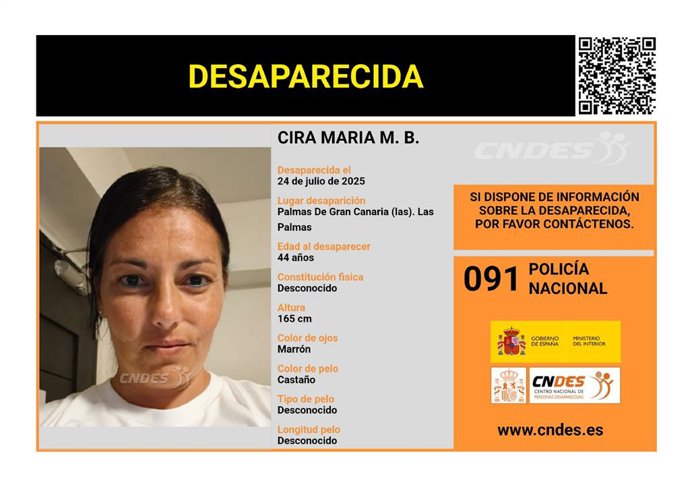 Busca por uma mulher de 44 anos que desapareceu em 24 de julho em Las Palmas de Gran Canaria