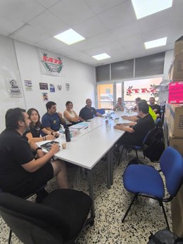 Representantes del SATI reunidos la mañana de este jueves.