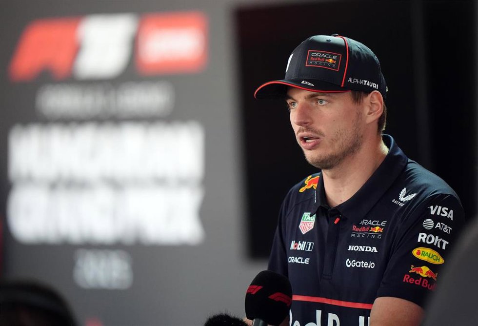 31 July 2025, Hungary, Budapest: Dutch Formula One Driver Max Verstappen of the Redbull Team attends a press conference at Hungaroring, ahead of the the Formula 1 Hungarian Grand Prix. Photo: Bradley Collyer/PA Wire/dpa