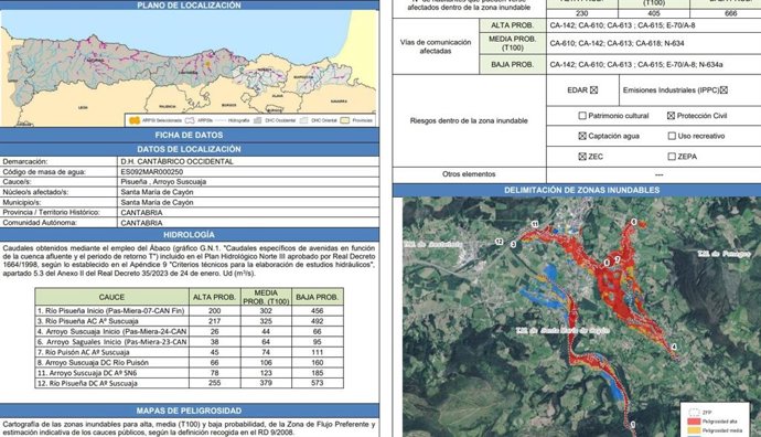 La Confederación Hidrográfica del Cantábrico revisa y actualiza los mapas de peligrosidad y riesgo de inundación