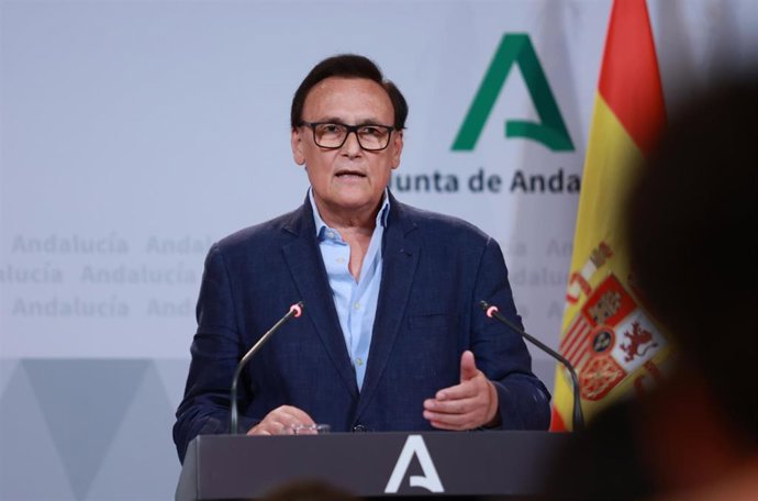 El consejero de Universidad, Investigación e Innovación, José Carlos Gómez Villamandos, en rueda de prensa 