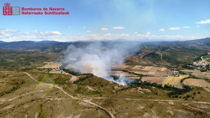 Imagen del incendio declarado en Navascués