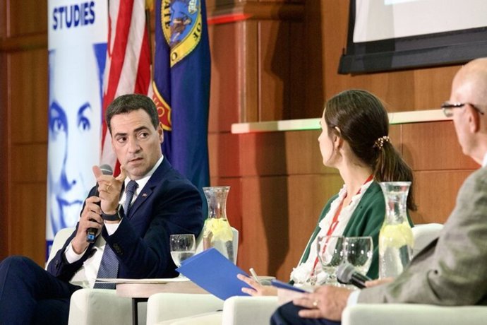 El Lehendakari, Imanol Pradales, durante su visita oficial a Boise (Idaho)