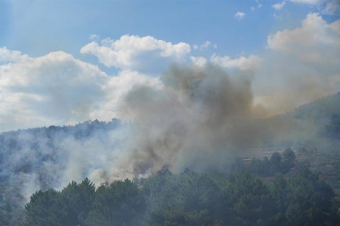 Vista del  incendio de Las Hurdes