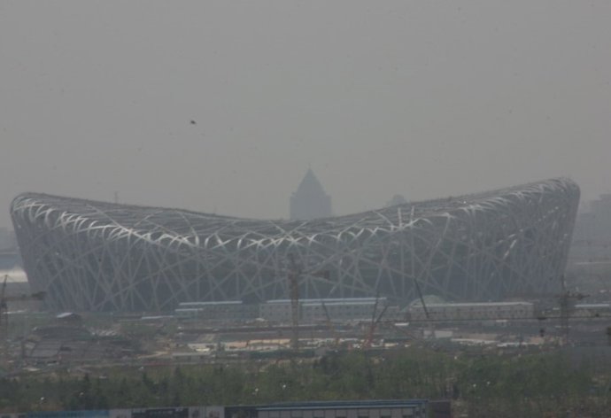 La contaminación ocultaba el estadio olímpico de Pekín durante los Juegos de 2008
