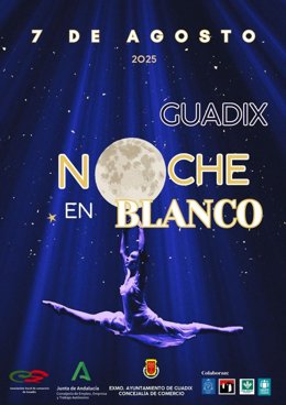 Cartel de la Noche en Blanco en Guadix (Granada).