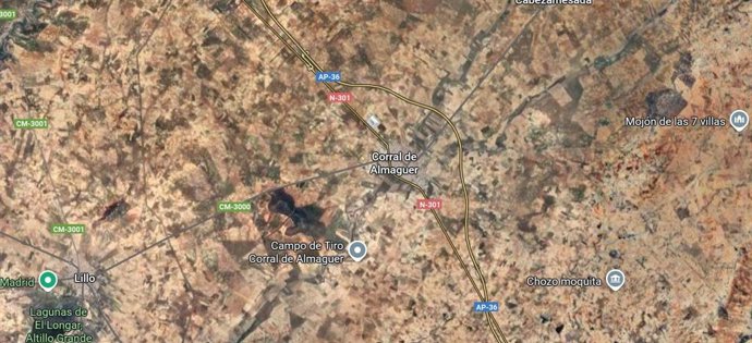 Vista de Corral de Almaguer en Google Maps.