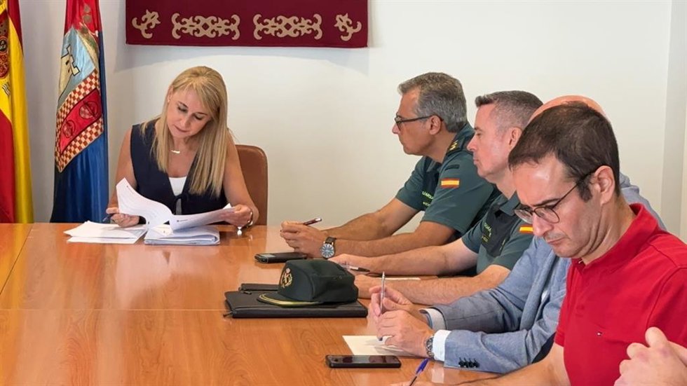 La delegada del Gobierno, Mariola Guevara, en la Junta Local de Seguridad de Torre Pacheco