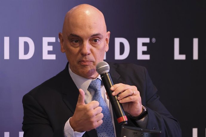 Archivo - El juez del Tribunal Supremo de Brasil Alexandre de Moraes, encargado del caso contra el expresidente Jair Bolsonaro por supuesto golpe de Estado