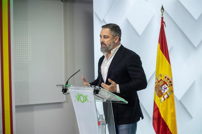 El presidente de VOX, Santiago Abascal, a 14 de julio de 2025, en Madrid (España).