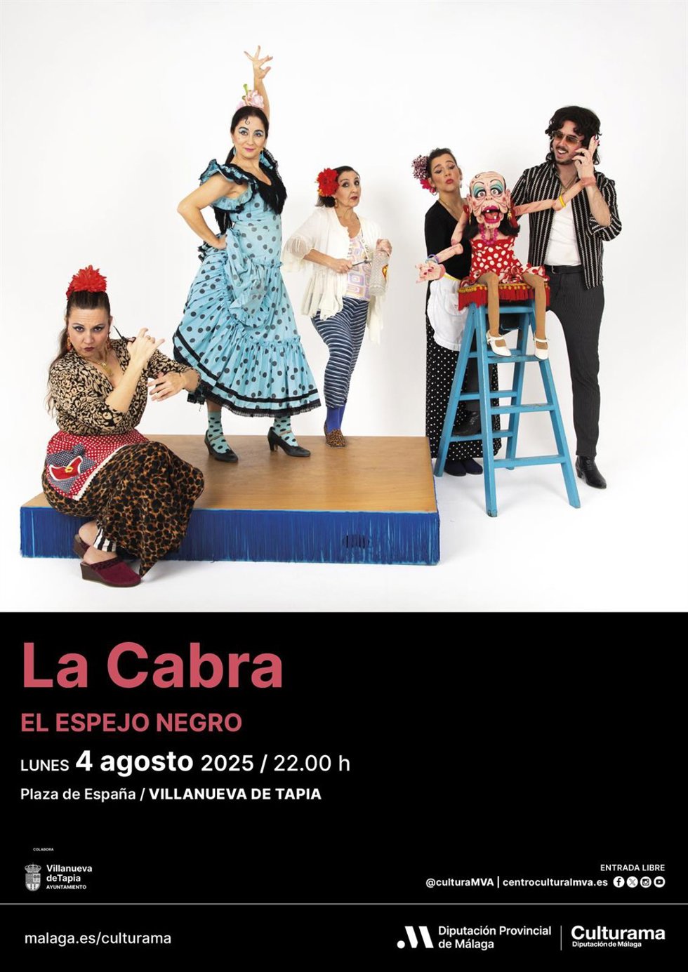 Cartel de la veterana compañía El Espejo Negro con su clásico 'La Cabra'.