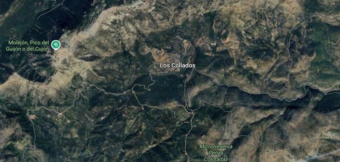 Vista de Los Collados (Albacete) en Google Maps.